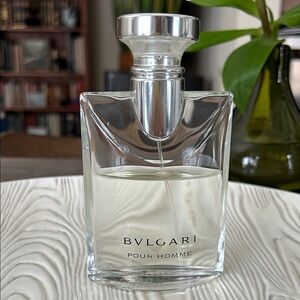 Bulgari Pour Homme Silver and Clear Fragrance Bottle